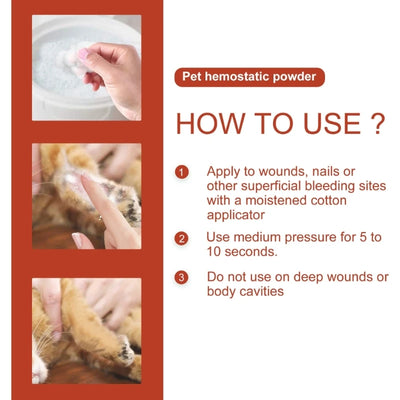 Styptic Stop Bleeding Powder Safe For Pets Blood Stopper Anti-inflammatory Anti-bacterial Broken Injury