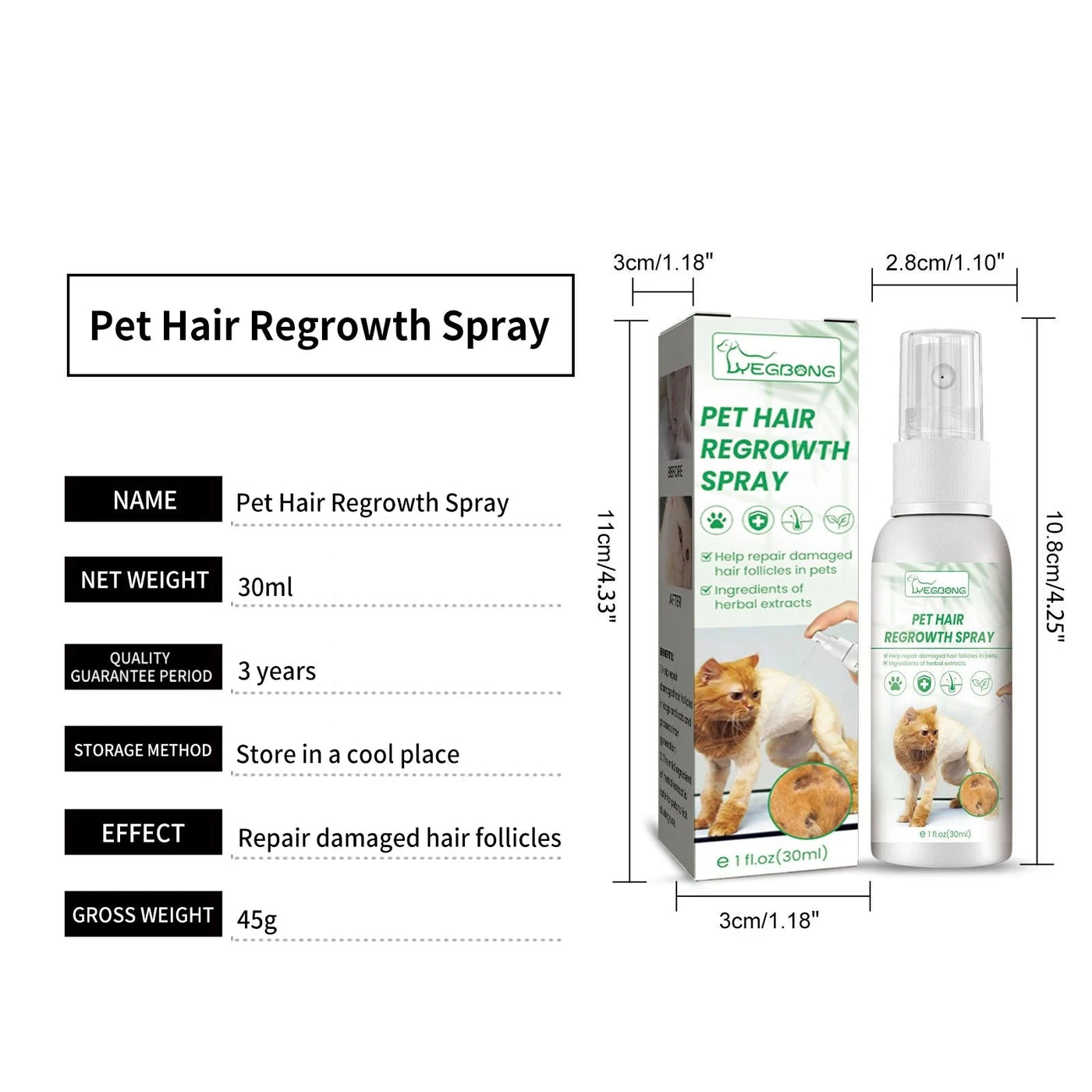 Pet Hair Regrowth Liquid Hair Loss Treatment