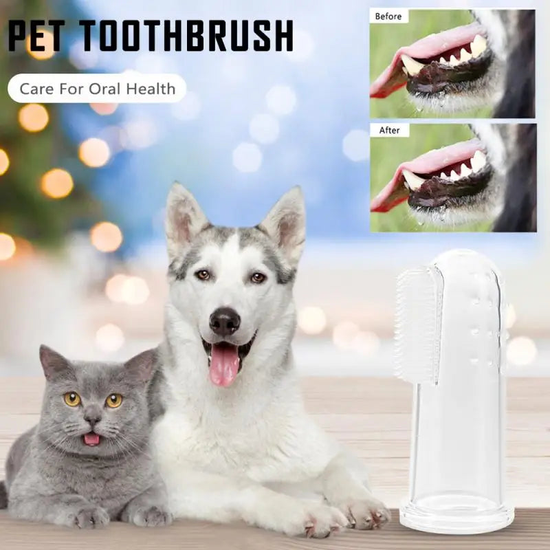 Hot Selling Dog Cat Cleaning Supplies Soft Pet Finger Toothbrush