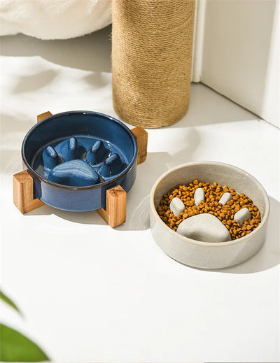 Paw Slow Food Ceramic Food Bowl for Dogs