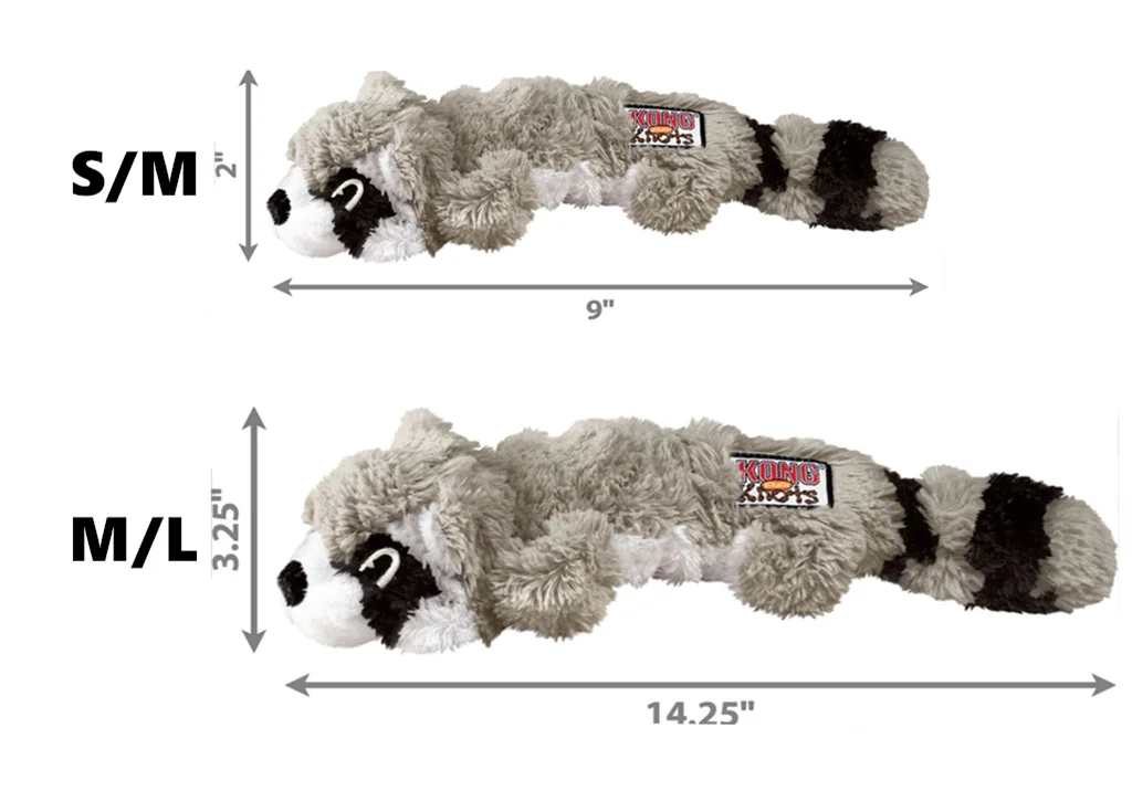 KONG Scrunch Knots Raccoon Dog Toy