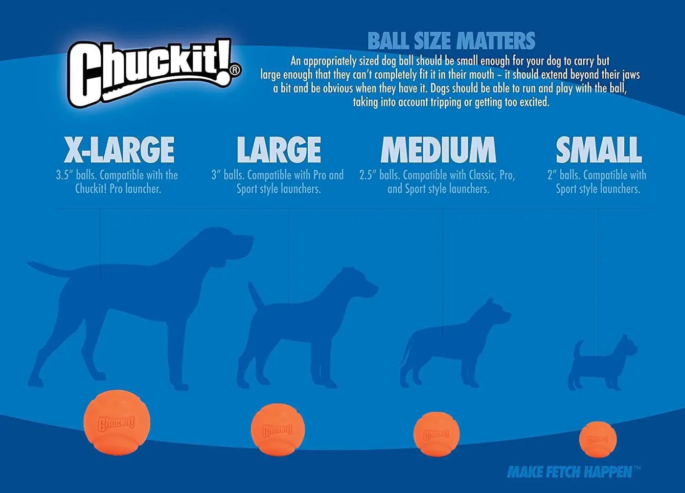 Chuck It! Fetch Medley Dog Ball Hundespielzeug, 3 Stück, Größe M