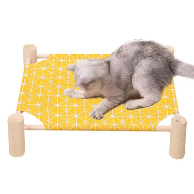 Pet Hammock Bed Cooling Detachable Wooden