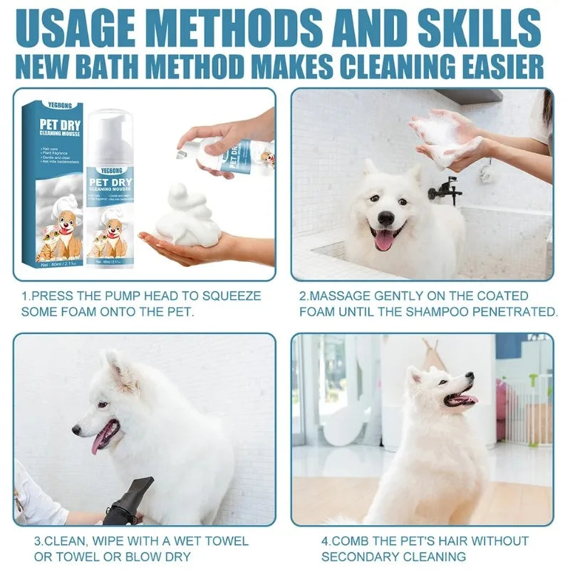 Pet Dry Cleaning Shampoo Waterless No Rinse