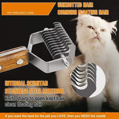 Professional Pet Dematting Undercoat Rake Comb