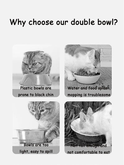 Neck Protection Pet Double Bowl Non Slip