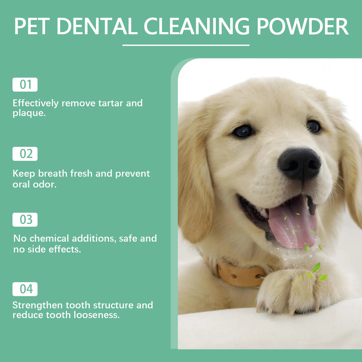 Powder For Dogs Teeth Prevents Tartar Eliminates Oral Odors Plaque Remover Dental Calculus Cleaning Pet Oral Cleaning Solution