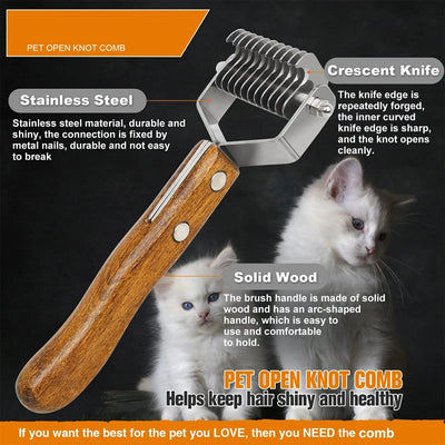 Professional Pet Dematting Undercoat Rake Comb