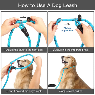 Soft Touch Adjustable Anti-slip No-pull Dog Leash & Collar