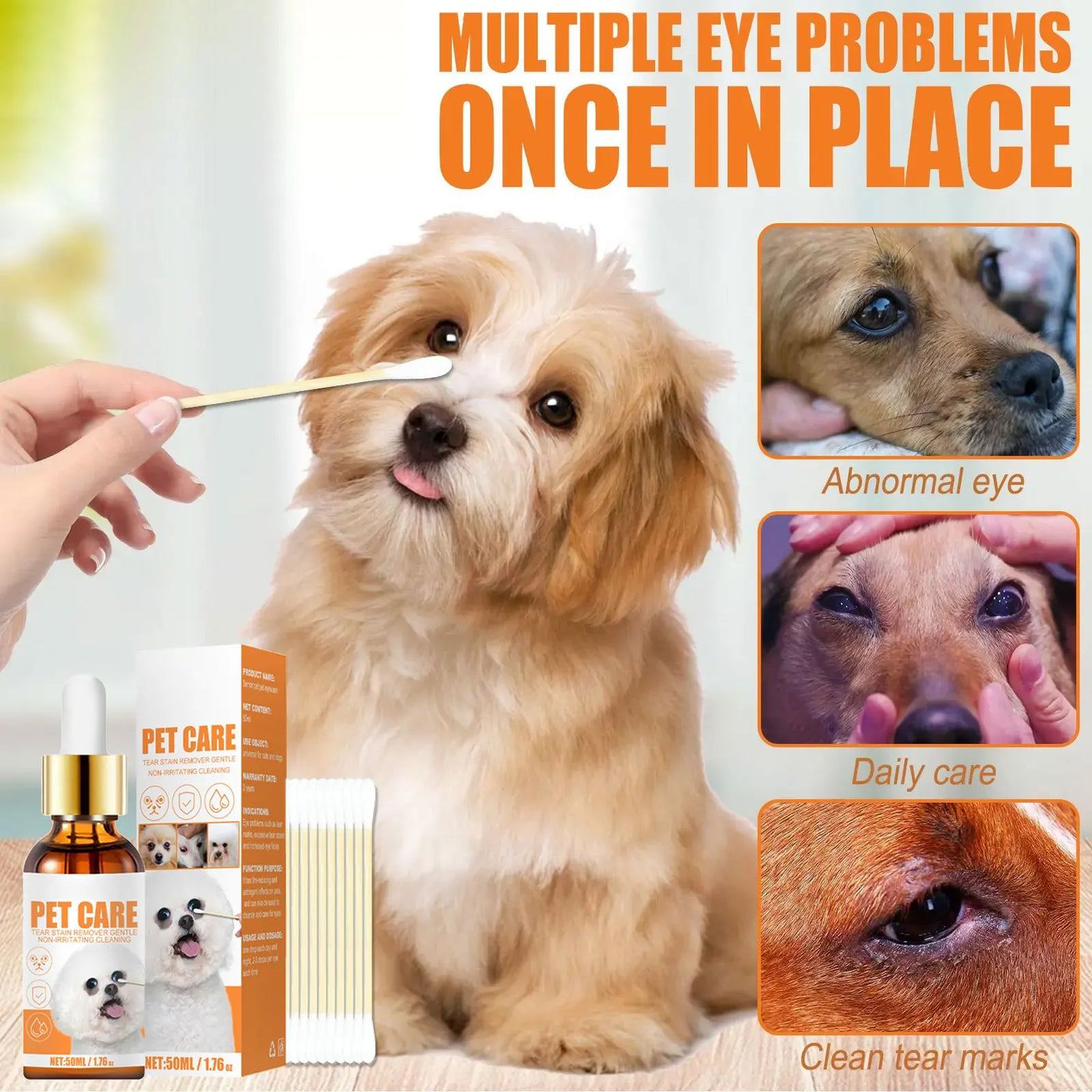 Pet Eye Wash Drops Remove Tear Marks & Tear Stain Remover