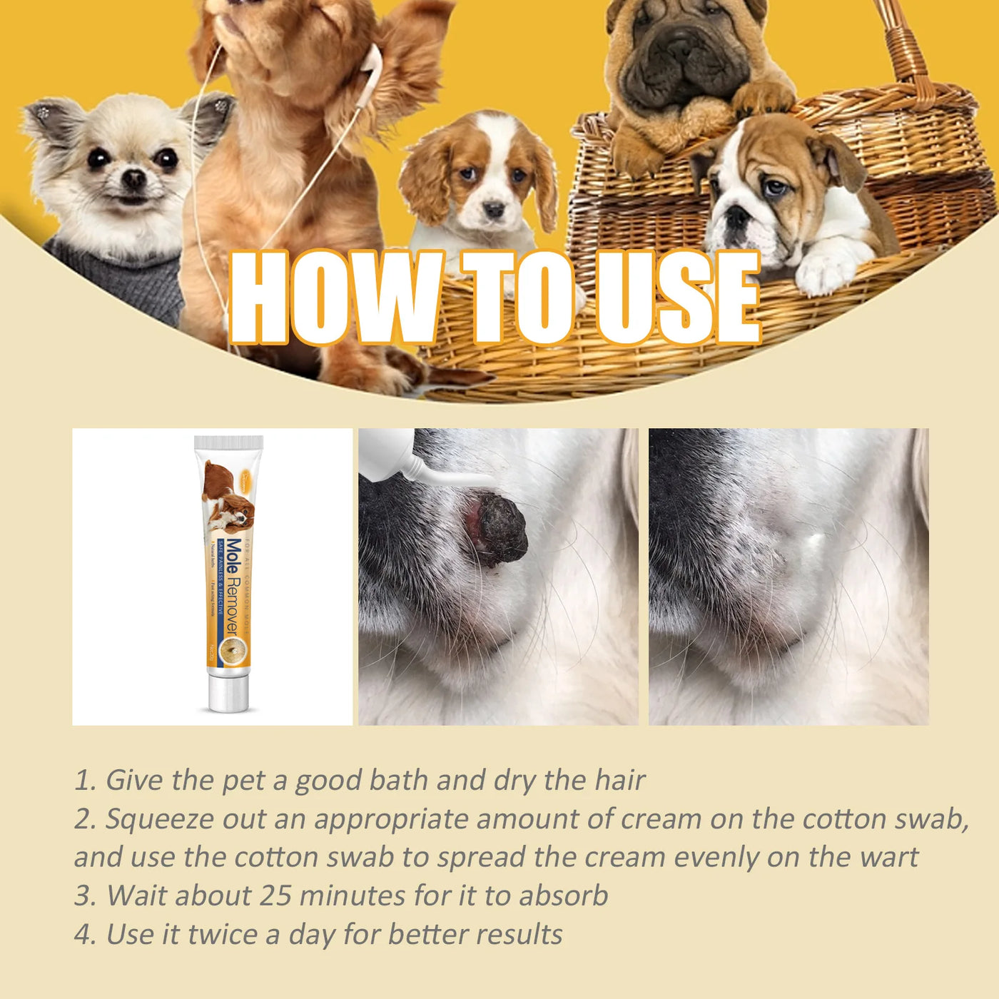 Dog Wart Remover Cream Anti Moles Painless Stain Spot