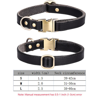 Cassic Click Leather Pet Collar Adjustable