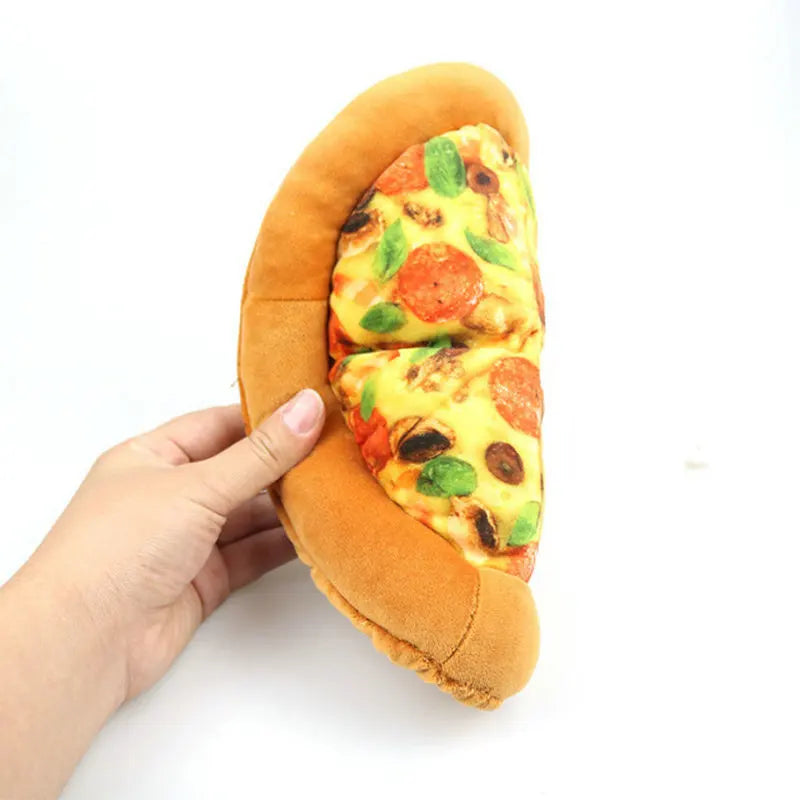 Pizza Snack Plush Squeaky Sound Pet Toy