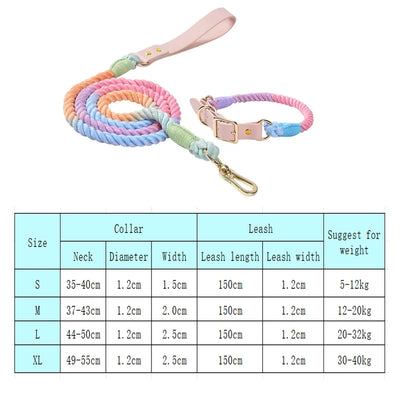 Colorful Macaron Pet Collar & Leash Set