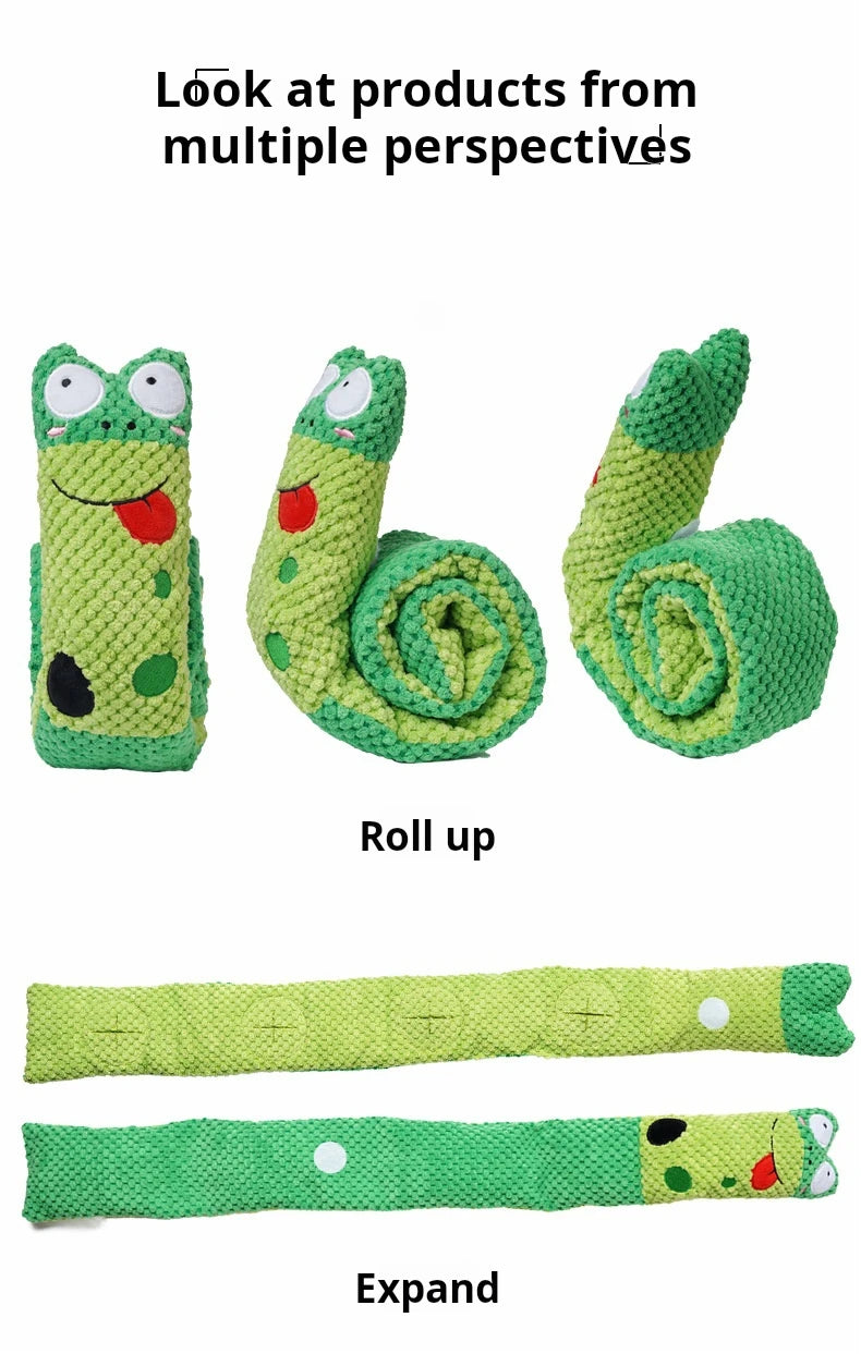 Jouet puzzle en peluche et sonore pour chien Sniffle Snake