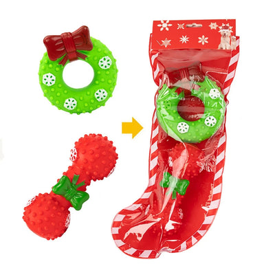 Christmas Socks Pet Dog Toys Set