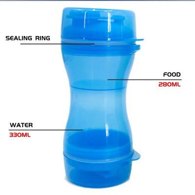 2IN1 Outdoor Portable Pet Water Bottle Training Food Storage Bottle