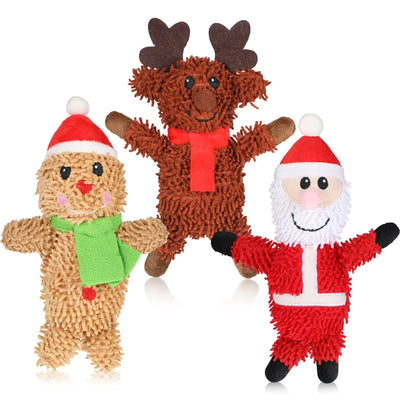 Christmas Plush Stuffed Dog Chew Toy