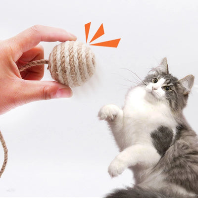 Pet Sisal Rope Weave Ball Cat Teaser Play