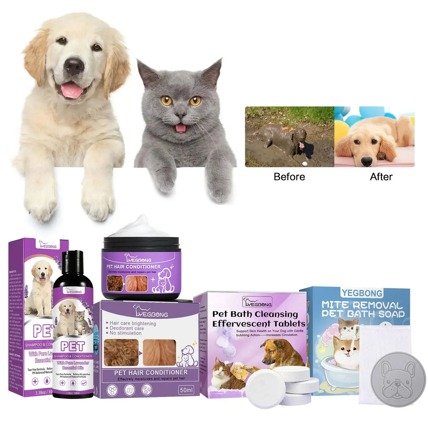 Pet Fur Smoothing Set