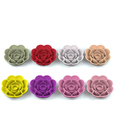 Gamelle Slow Food en silicone rose anti-étouffement et anti-choc avec ventouse