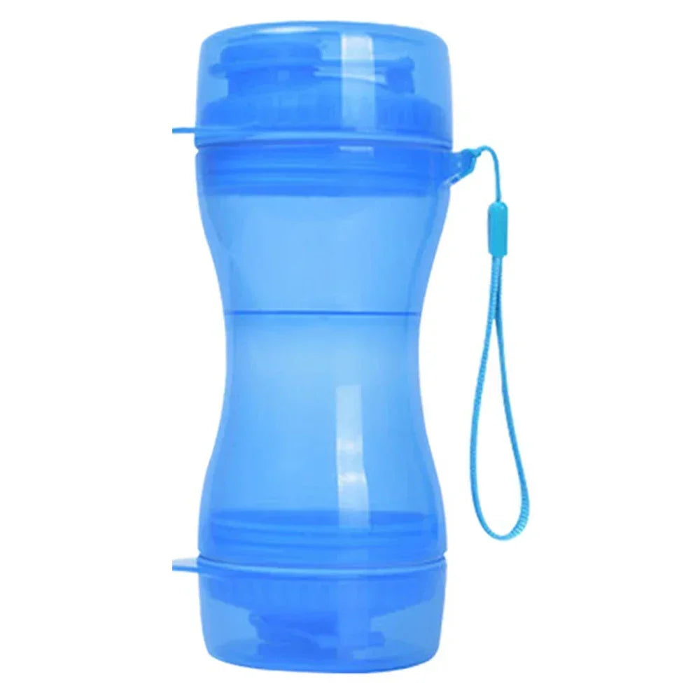 2IN1 Outdoor Tragbare Haustier Wasserflasche Training Lebensmittel Lagerung Flasche