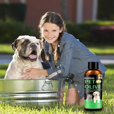 Olive Shower Gel Powerful Cleansing Pet Shampoo 3 in 1