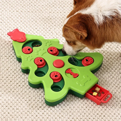 Interactive Dog Puzzle Toys Christmas Tree Dog Slow Feeder