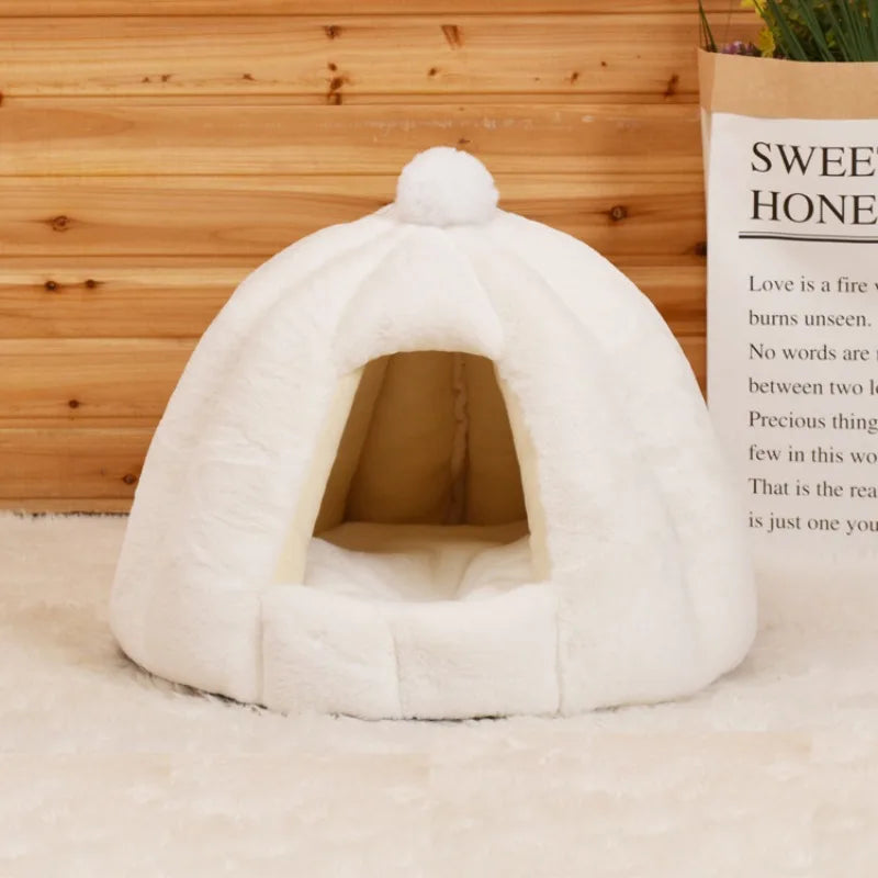 Warm Winter Comfort Pet House Bed