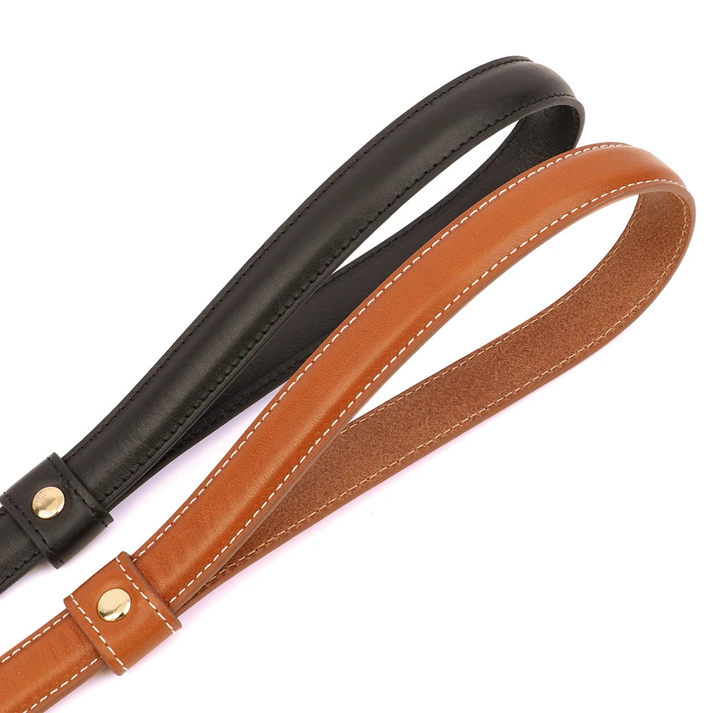 Classic Soft Leather Dog Leash adjustable