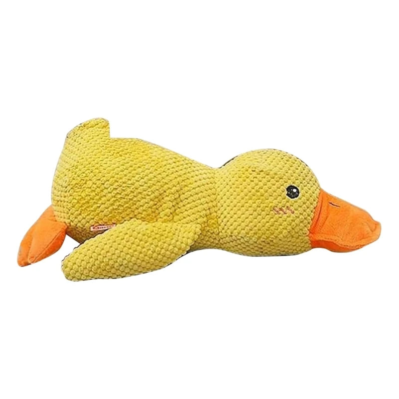 Furry Duck Dog Chewing Toy Safe Toy with Rattle Sound Plush Duck