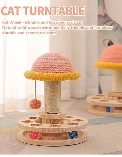 Wood Carousel IQ Cat Toys