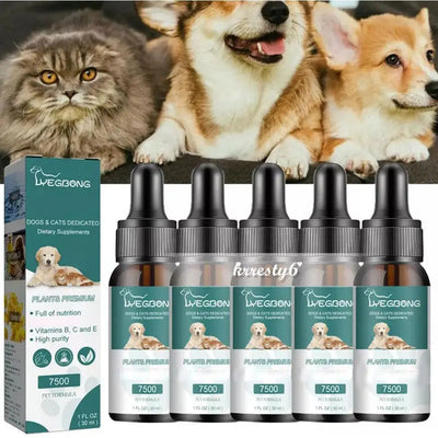 Huile de graines de chanvre pour animaux de compagnie Soulagement naturel de la douleur et de l'anxiété Vitamines B, C, E Huile nutritionnelle pour animaux de compagnie de haute pureté