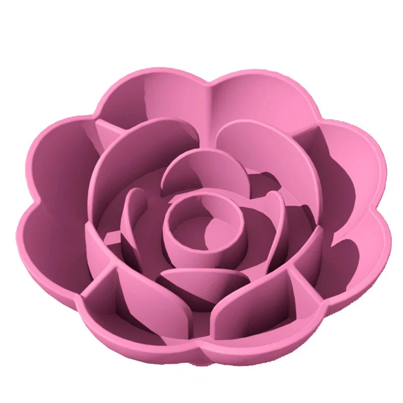 Gamelle Slow Food en silicone rose anti-étouffement et anti-choc avec ventouse