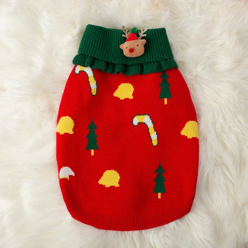 Cozy Christmas Winter Dog Pullover Scarf Set