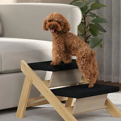 Escalier pliable pour animaux de compagnie 2 en 1 en bois