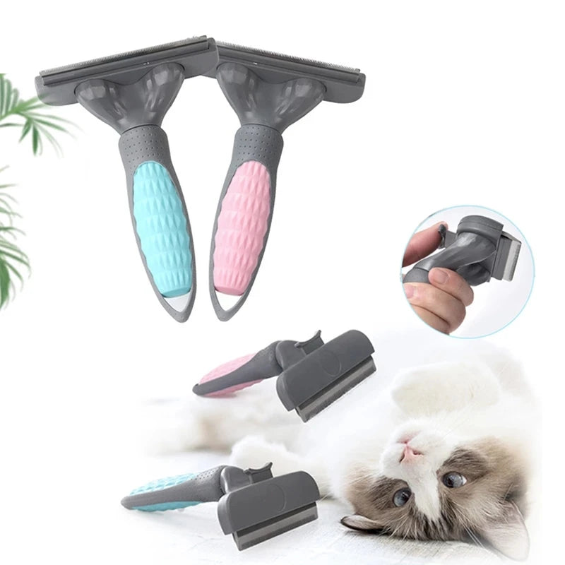 Brosse de toilettage pour animaux de compagnie - Peigne à râteau double face pour la perte et le démêlage des sous-poils