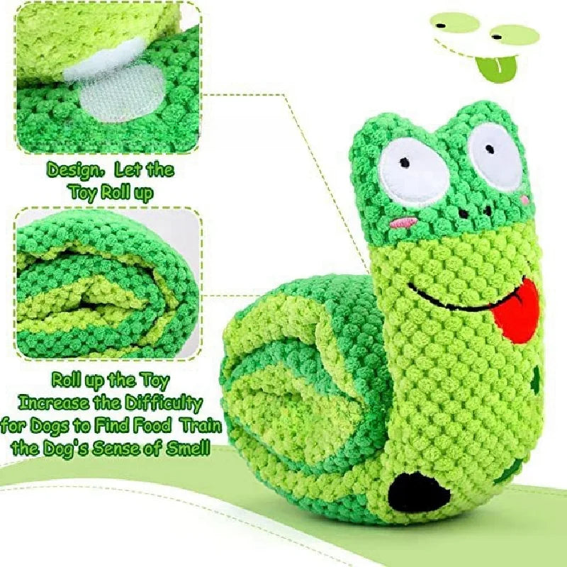 Jouet puzzle en peluche et sonore pour chien Sniffle Snake