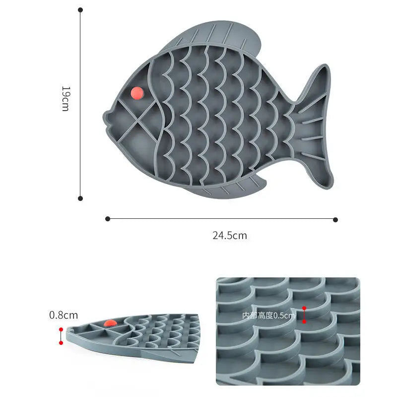 Fish Pet Licking Mat Slow Feeder Silicone