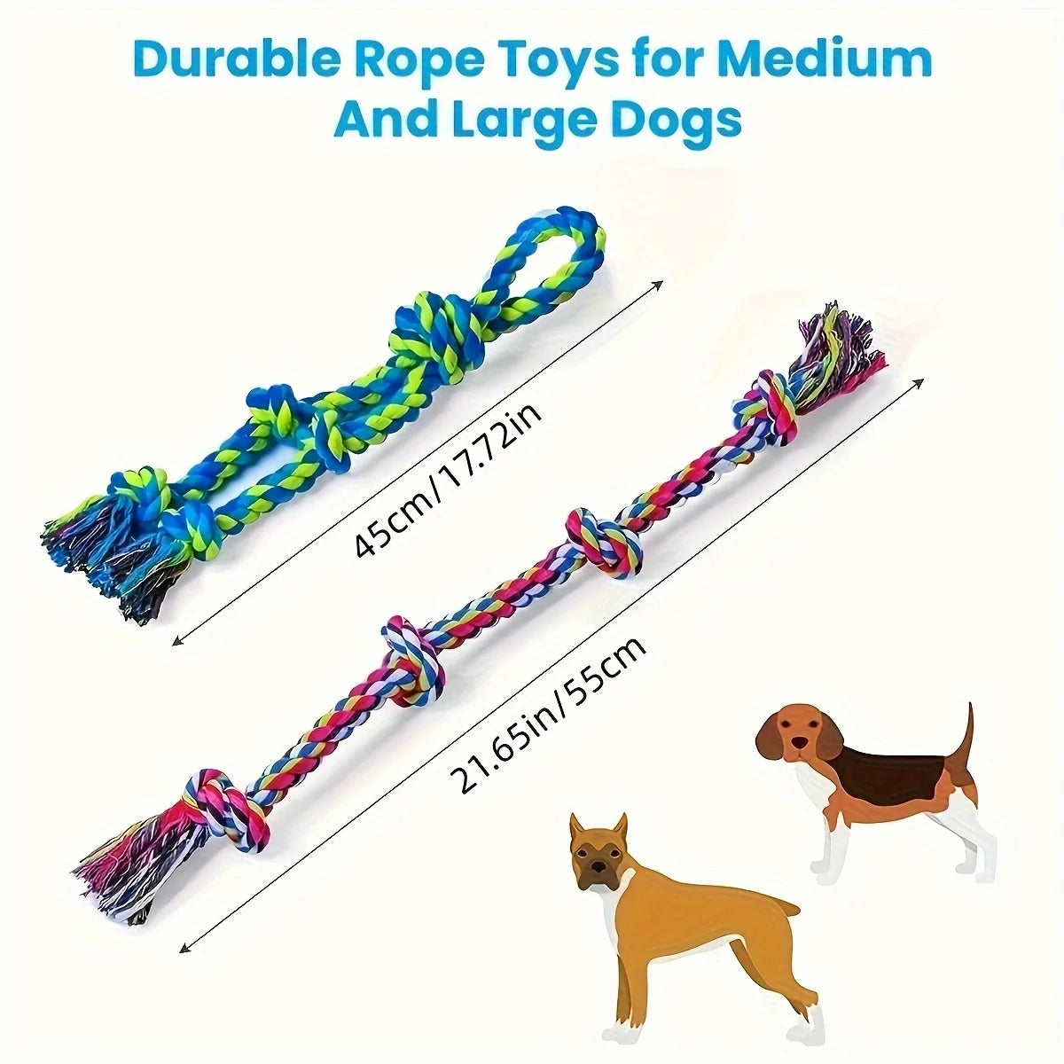 Lot de 2 jouets pour chien en corde très résistants, taille XXL