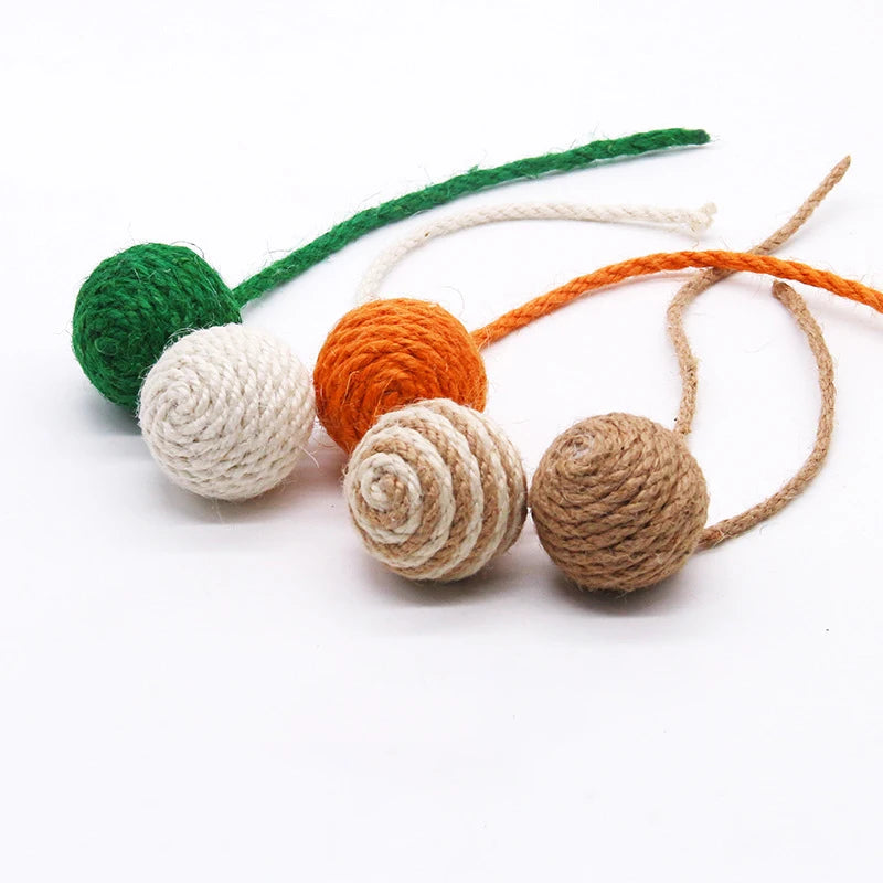 Pet Sisal Rope Weave Ball Cat Teaser Play