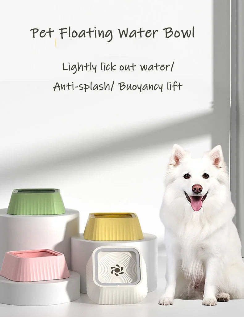 Pet Floating Water Bowl Non-Wetting Mouth