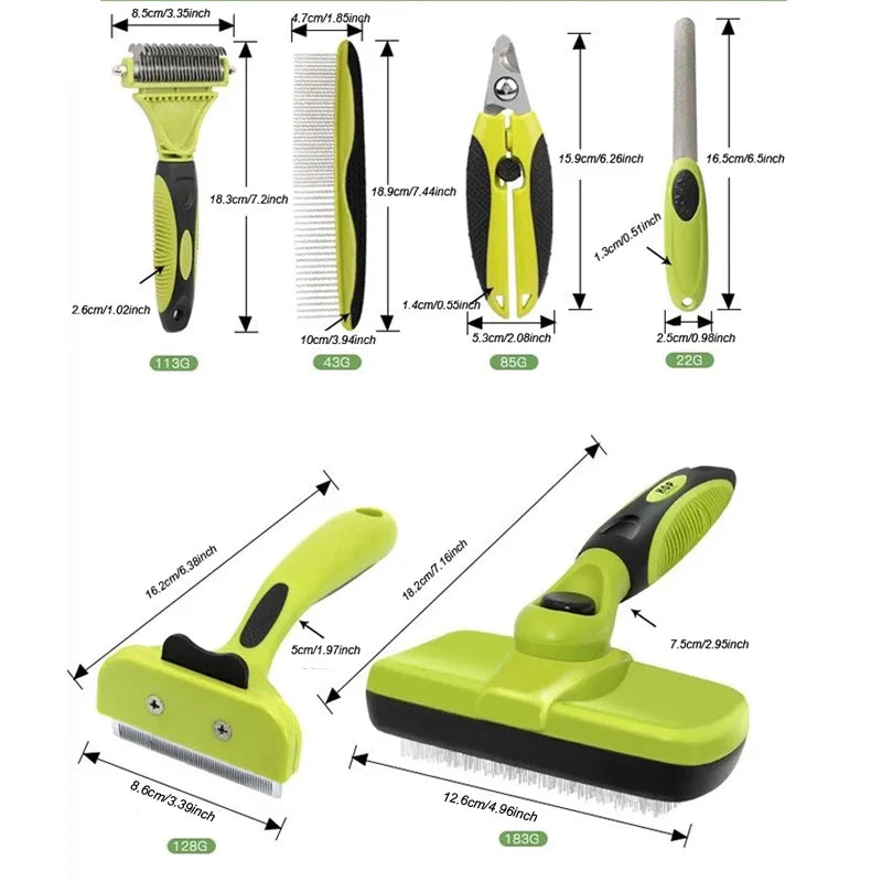 6 in 1 Pet Cat Dog Grooming Deshedding Tools