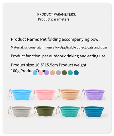 X Large Collapsible Dog Pet Folding Silicone Bowl