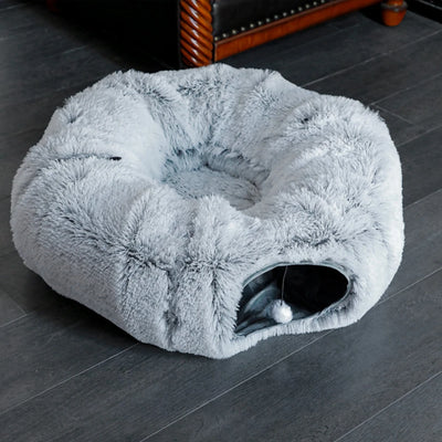 Lit et tapis tunnel ultra doux pour chat - Aire de jeux Big Tube