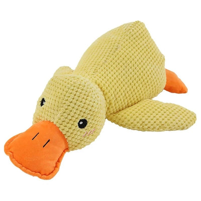 Jouet à mâcher pour chien en peluche avec canard en fourrure Jouet sûr avec son de hochet Canard en peluche