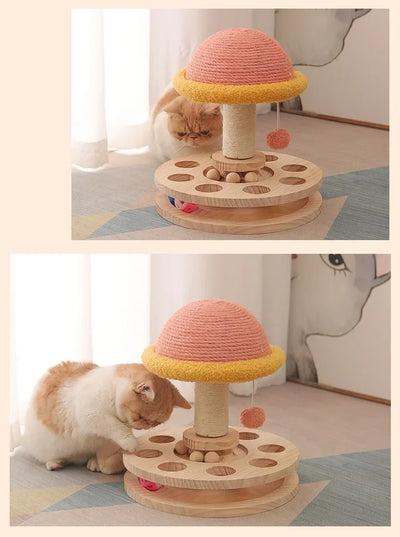 Wood Carousel IQ Cat Toys