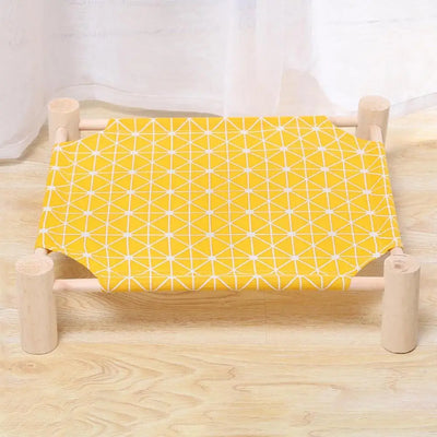 Pet Hammock Bed Cooling Detachable Wooden